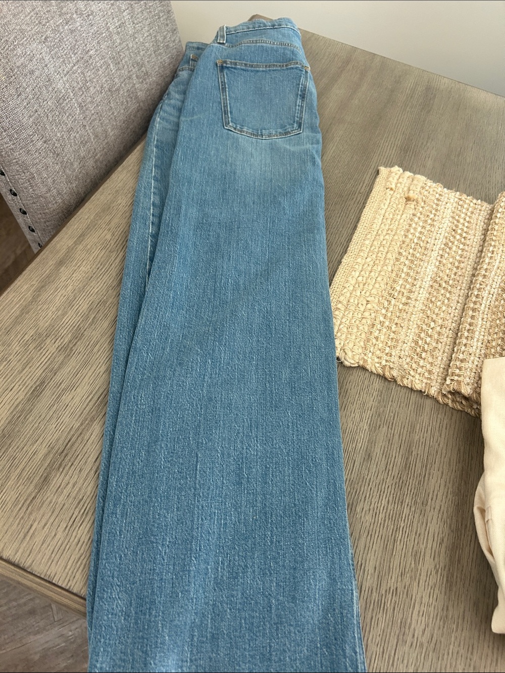 Universal Thread Light Blue Denim Maxi Skirt with Front Slit - Picture 2 of 3